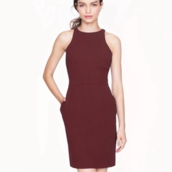 J. Crew Dresses & Skirts - J Crew Burgundy Cutaway Crepe Sheath Cocktail Dress Womens Size 6